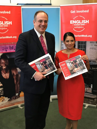 The Rt Hon Priti Patel MP with Arts, Heritage & Tourism Minister Michael Ellis MP at the special event at Westminster to mark English Tourism Week